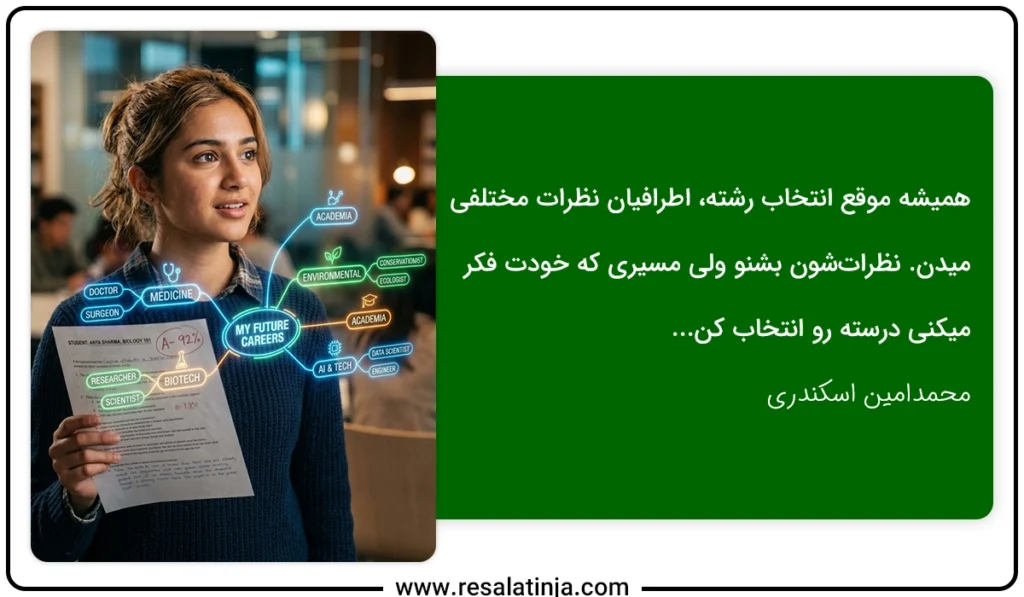 تست انتخاب رشته نهم رایگان | تست رشته مورد علاقه نهم